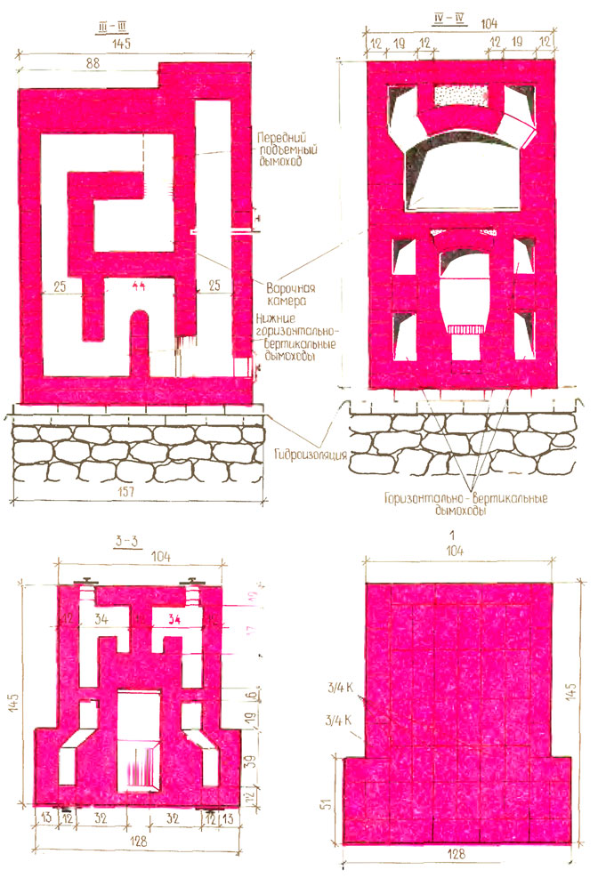 Колпаковая печь для отопления схема с размерами