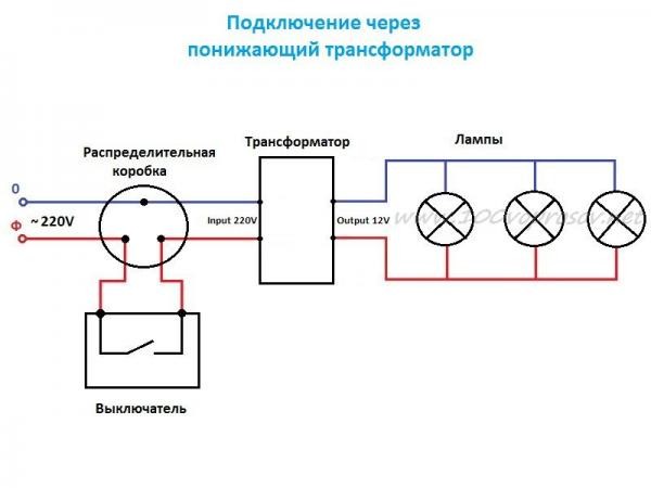 Эл схема подключения светильника