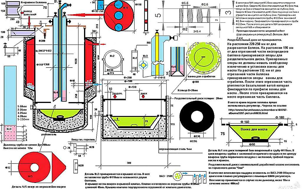 Делаем отопление на отработанном масле своими руками: описание принципа работы, конструкции самодельных котлов и заводских горелок
