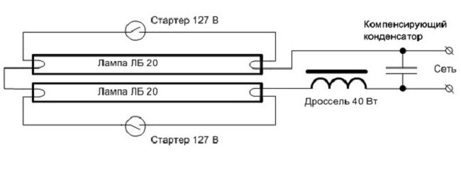 Подключения дросселя к лампе дрл 250 схема