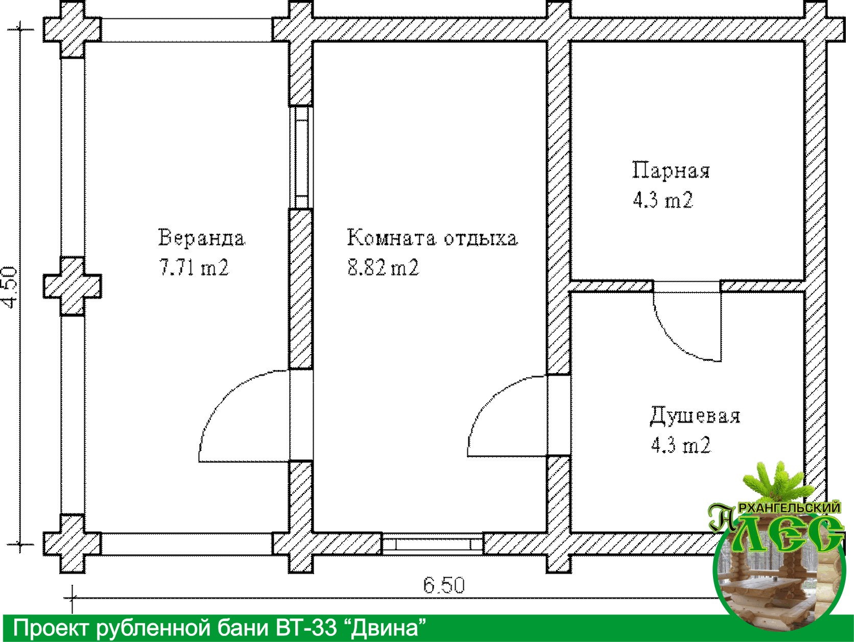 Чертеж бани на дровах