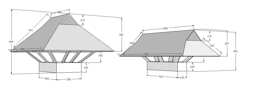 Чертеж колпака. Развертка колпака на трубу дымохода. Развертка колпака на дымовую трубу прямоугольную. Вальмовый колпак на дымоход чертежи. Зонты на крышу на вытяжные Шахты вид снизу.