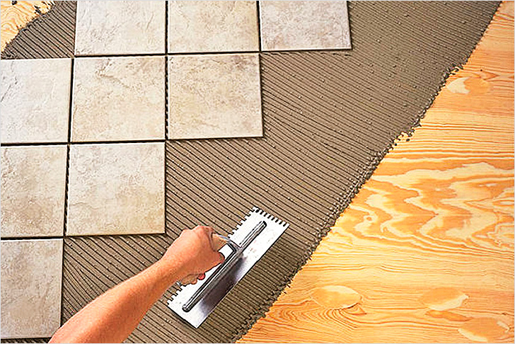 Технология укладки плитки в деревянном доме