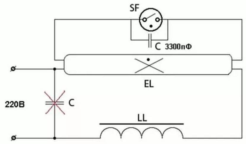 Дроссель для люминесцентных ламп: схема подключения люминесцентной лампы с дросселем