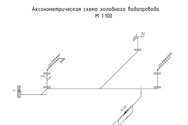 Аксонометрическая схема санузла