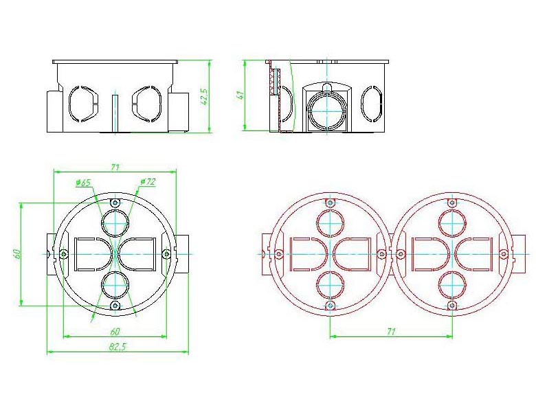 Подрозетник чертеж dwg