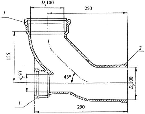Поворотные размеры пластиковых канализационных отводов