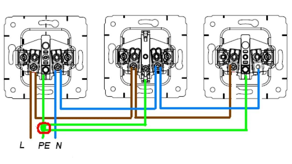 Схема подключения розетки: от розетки, с 3-мя или 4-мя проводами