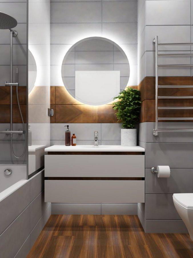 Интерьер ванной комнаты совмещенной с туалетом: процесс монтажа с фото
