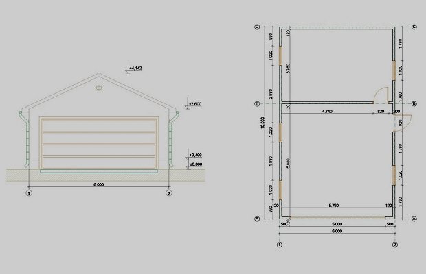 Гараж из газобетона проекты с размерами