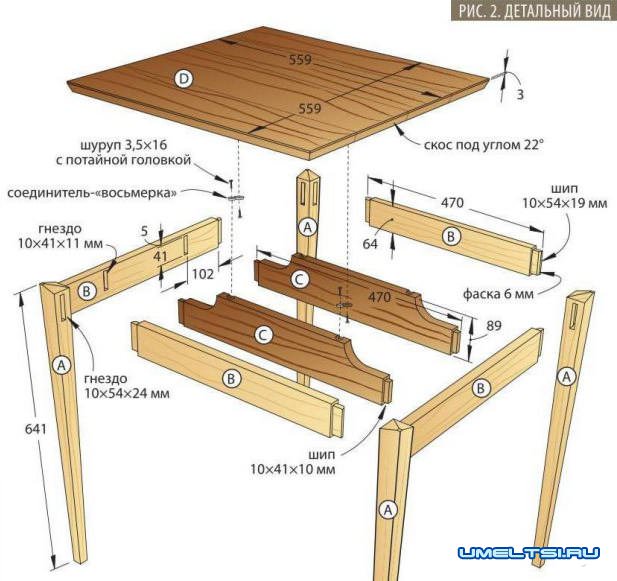 Раскладной стол из дерева своими руками чертежи с размерами