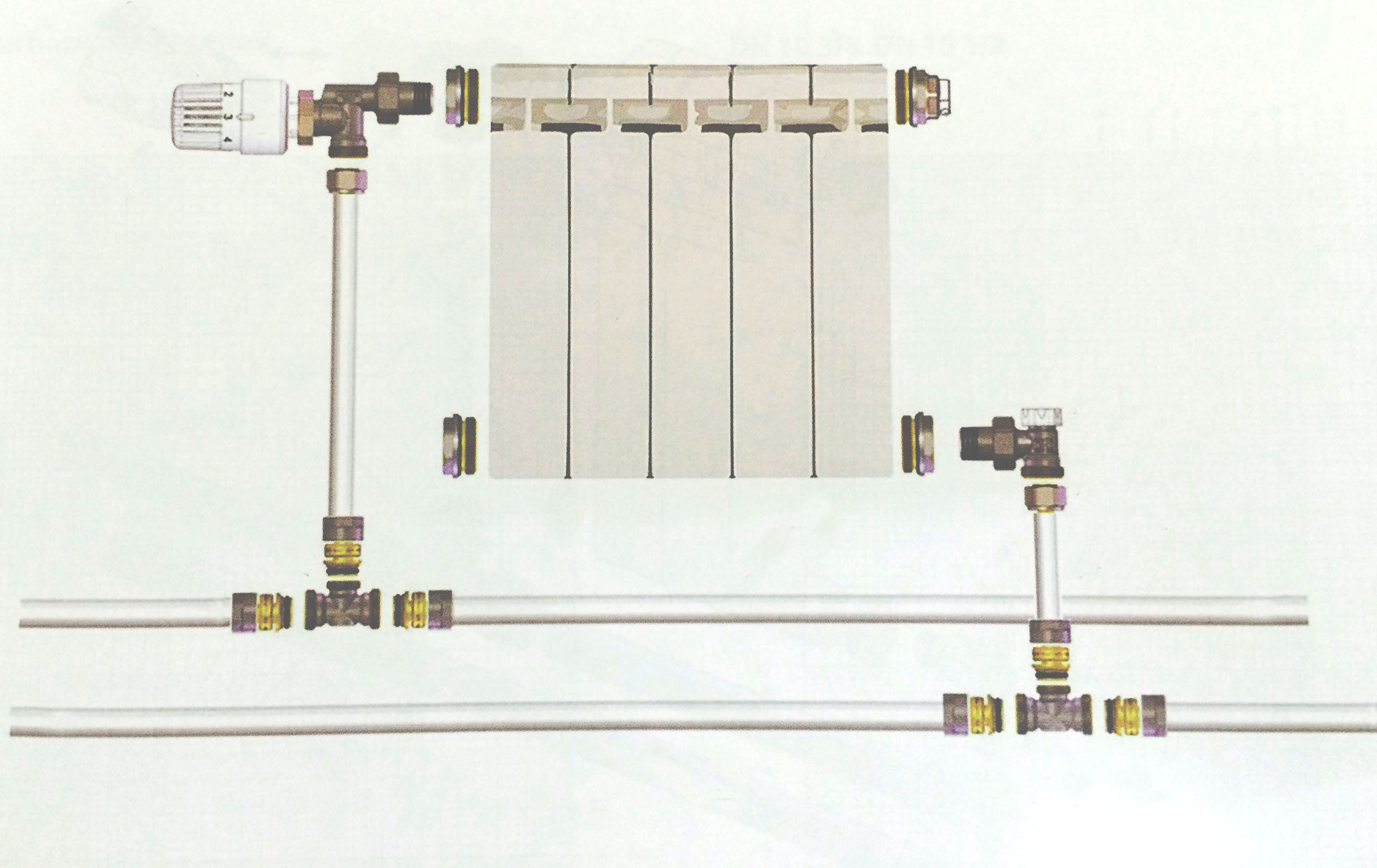 Комплект подключения панельного радиатора