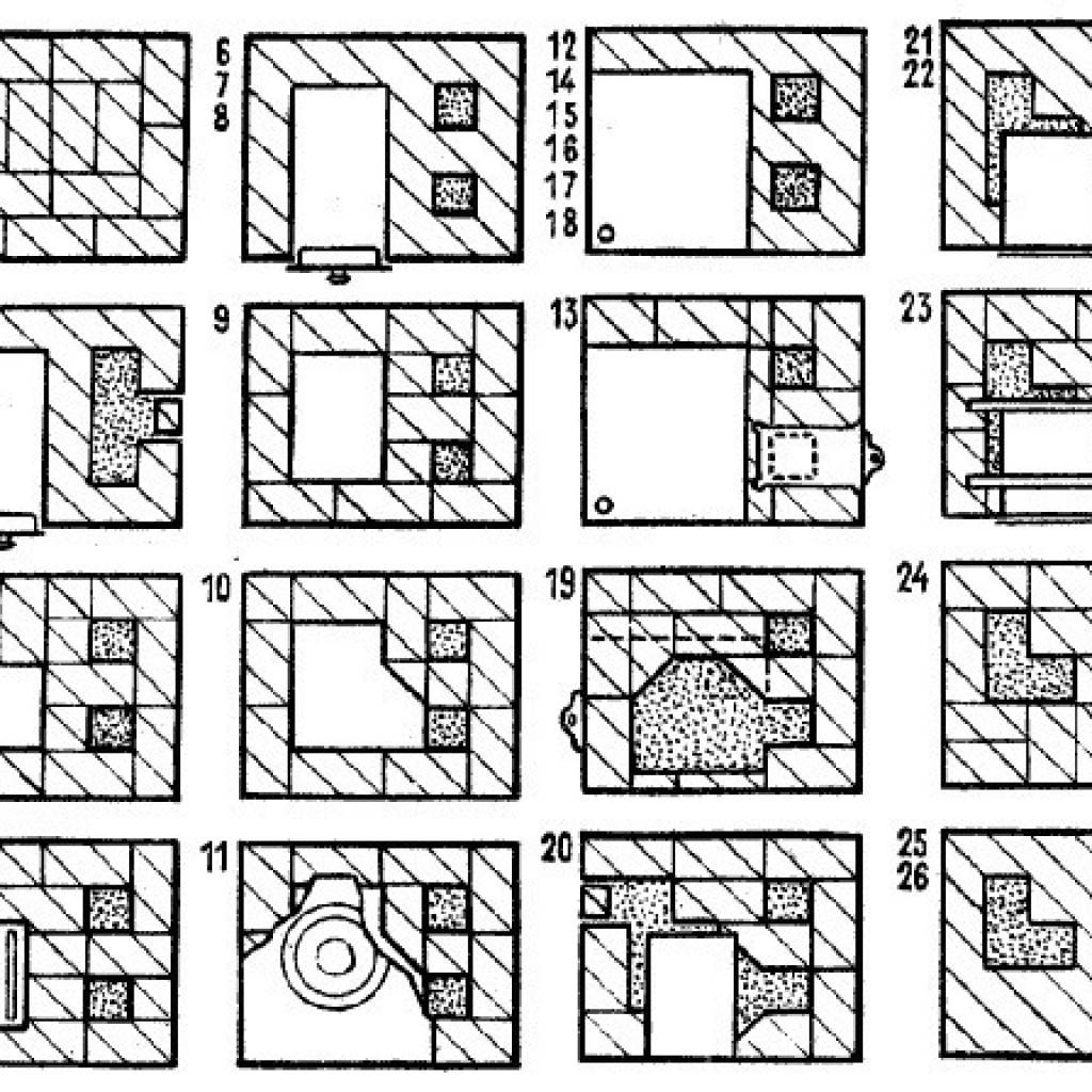 Схемы печей из кирпича