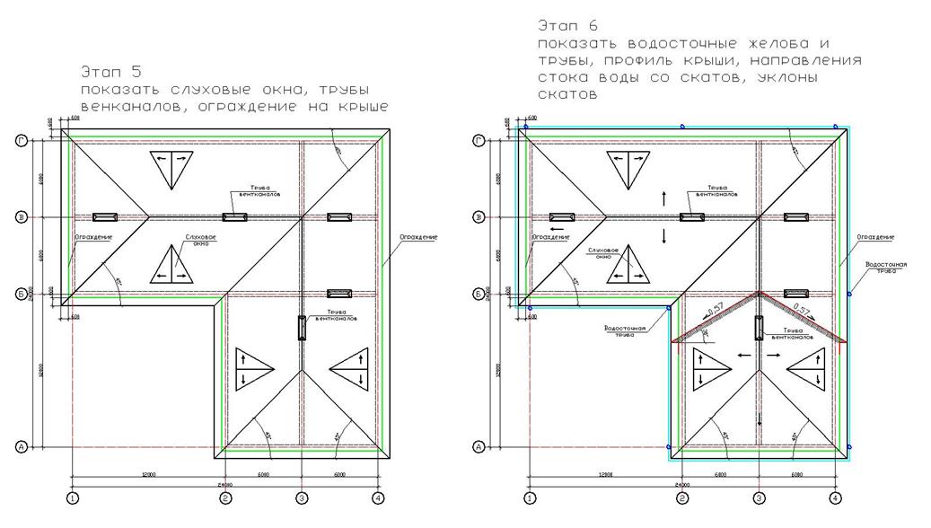 План разуклонки плоской кровли
