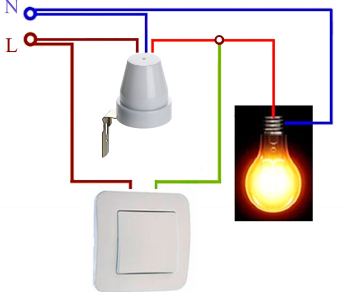 Как подключить датчик движения к лампочке через выключатель