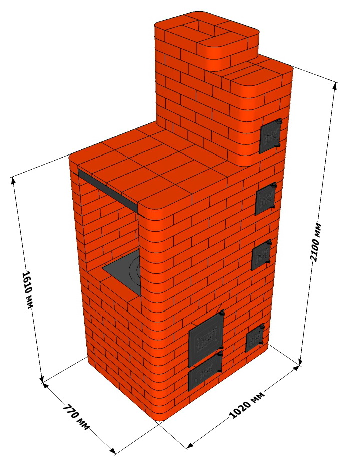 Размер печи для дома