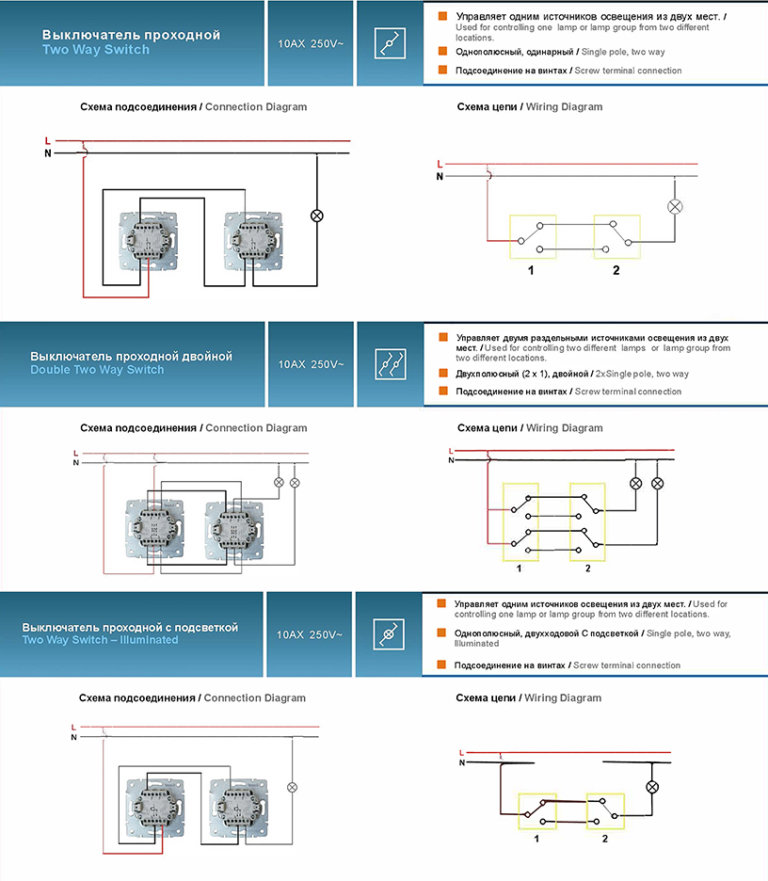 Подключение переключателя. Схема подключения двухклавишного проходного выключателя. Схема подключения одинарного переключателя с двойным. Схема подключения проходного проходных выключателей. Схема подключения проходного выключателя одноклавишного.