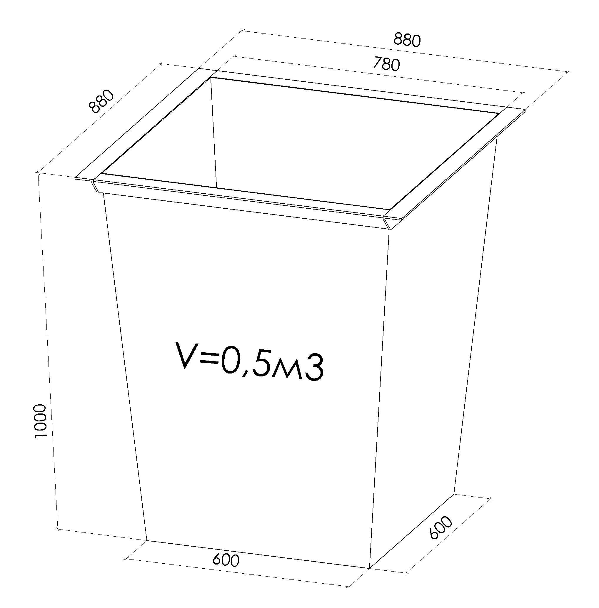 Объем 0 1. Мусорный бак 0 75 м3 чертеж. Габариты мусорного контейнера 0.75 м3. Чертёж мусорного контейнера 0.75 м3. Контейнер ТБО 1м3 чертеж.