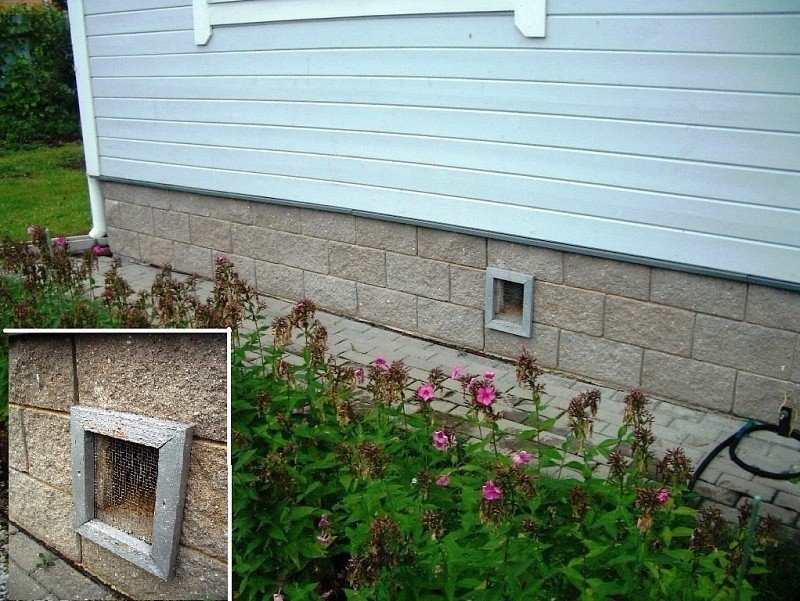 Вентиляция фундамента частного деревянного дома: схемы отверстий и фото опалубки