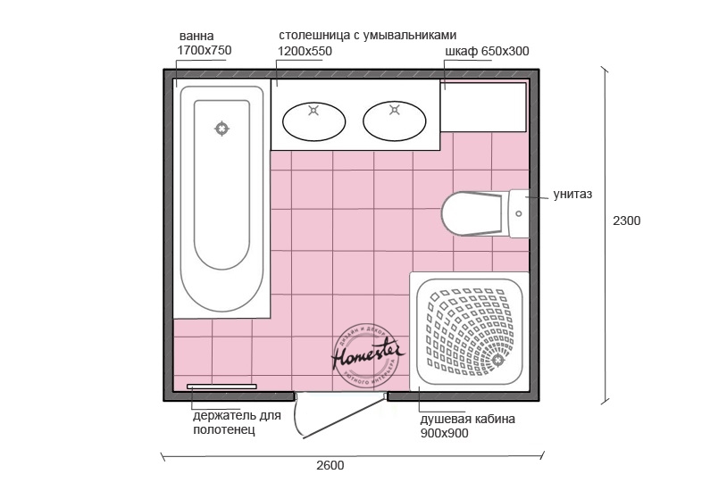 Особенности планировки ванной 2-3 квадратных метра