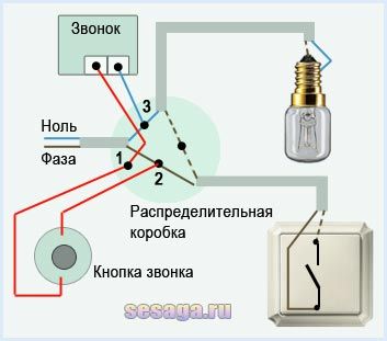 Схема электрическая звонка