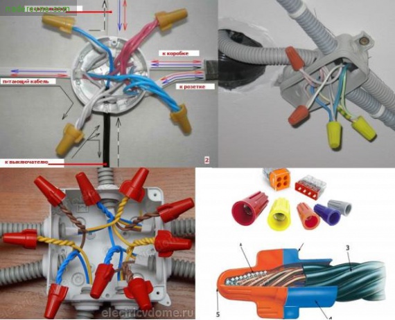 Делаем скрутку в коробке. Как соединить кабель в распределительной коробке. Как соединить провода между собой в распределительной коробке. Как правильно соединить провода в распредкоробке. Как правильно соединять провода в распаячной коробке.