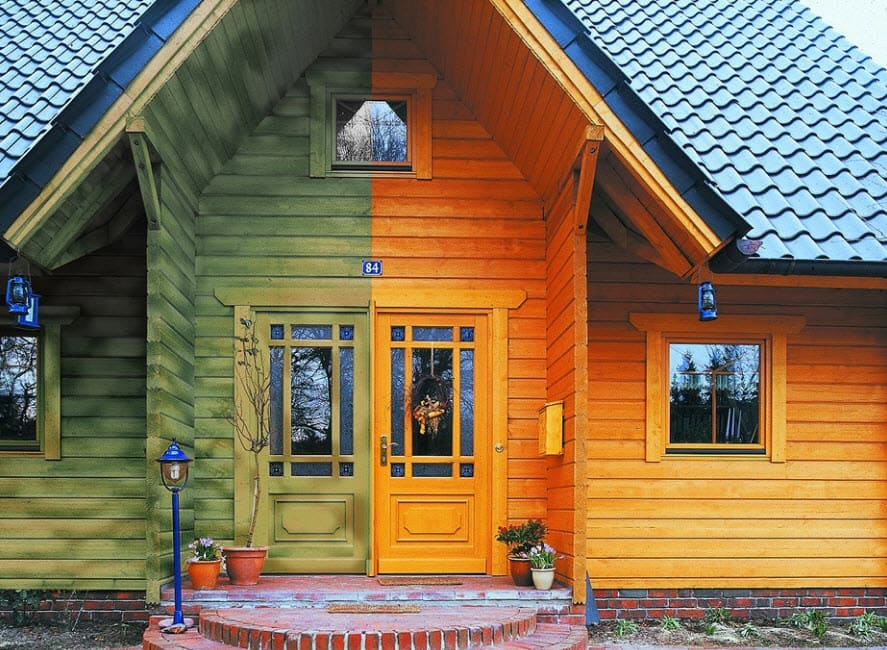 Правильная покраска брусового дома снаружи