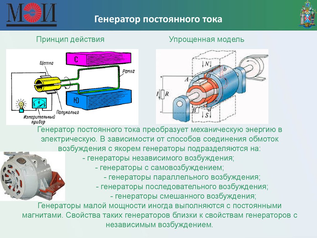 Типы генераторов постоянного тока