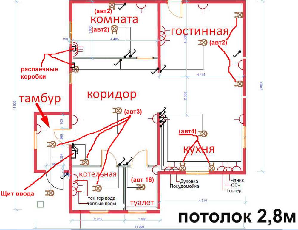 План электропроводки в частном доме