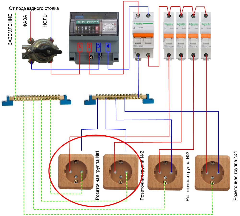 Подключение счетчика электроэнергии в квартире схема подключения