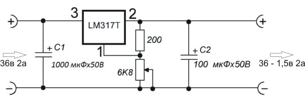 Стабилизатор тока на lm317 технические характеристики и схема подключения