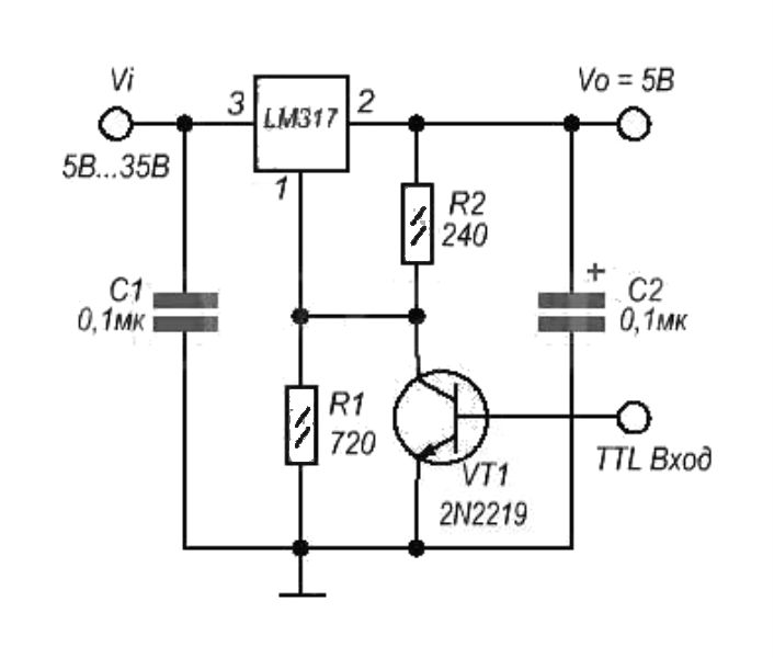 Стабилизатор напряжения lm317t схема