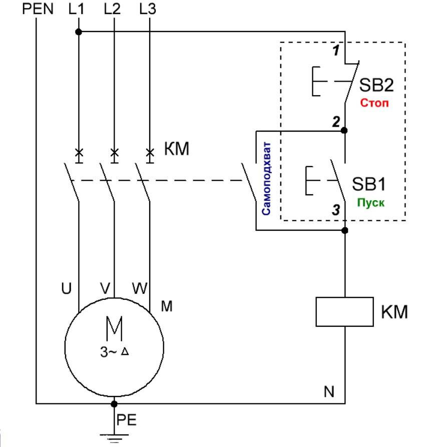 Схема подключения электромагнитного пускателя на 380 вольт