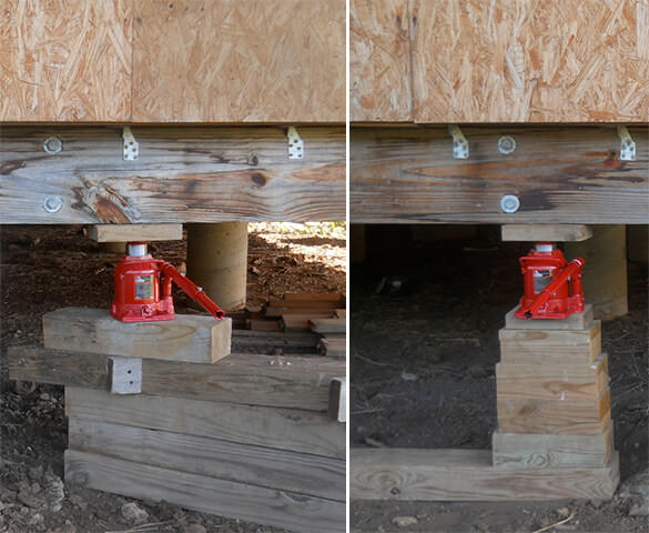 Как поднять деревянный дом для заливки фундамента своими руками