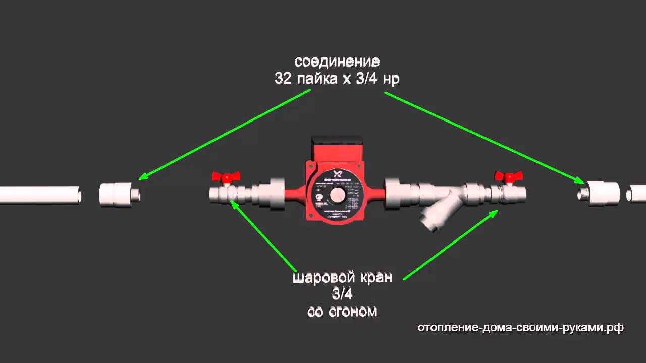 Схема подключения насоса отопления