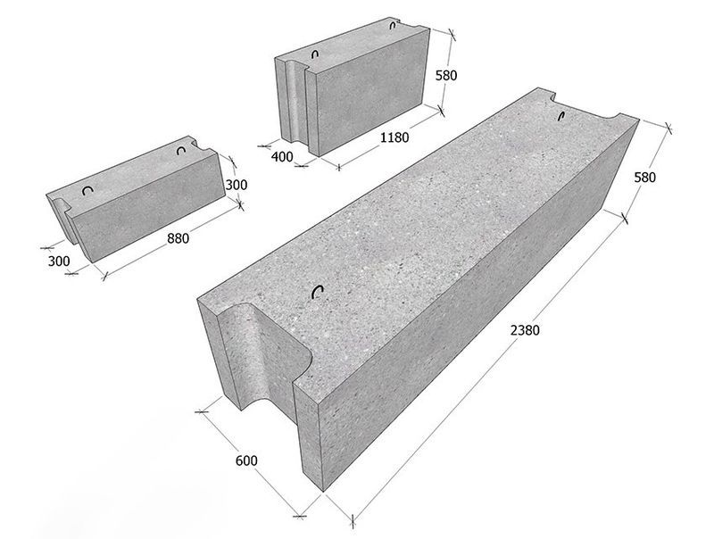 Технические характеристики бетонных блоков под фундамент