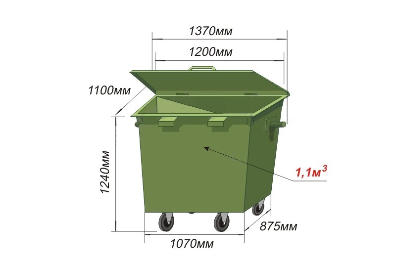 Виды мусорных контейнеров их размеры и объём