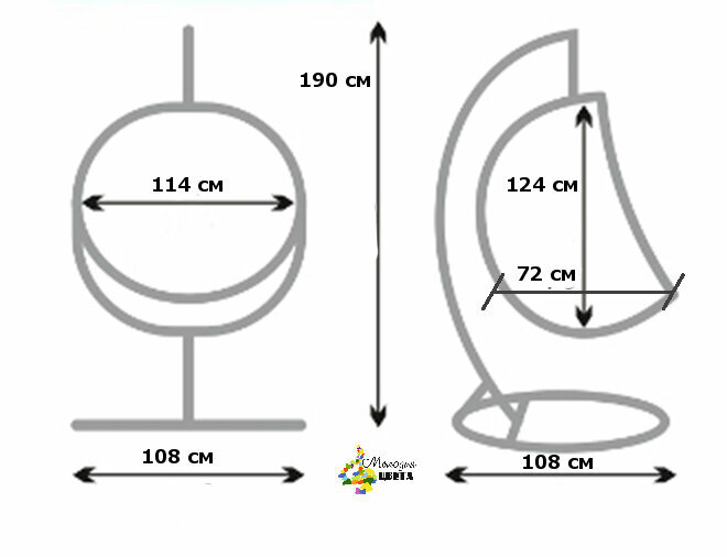 Подвесное кресло размеры чертежи
