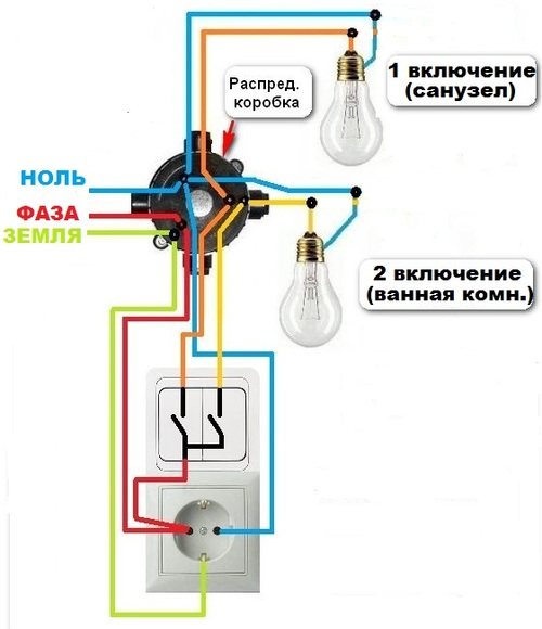 Как подключить розетку с выключателем в одном корпусе
