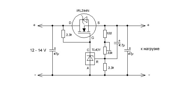 Стабилизатор постоянного тока схема