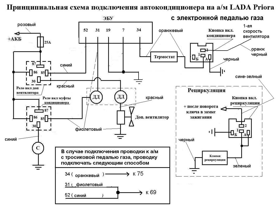 Схема кондиционера приора халла