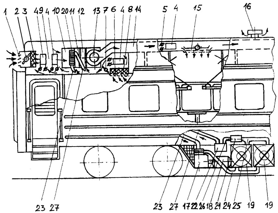 Система вентиляции пассажирского вагона