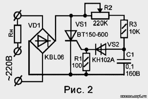 Схема регулятора напряжения 220