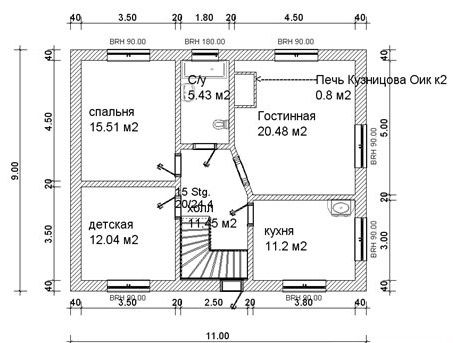 Оформление проекта дома с печкой для отопления