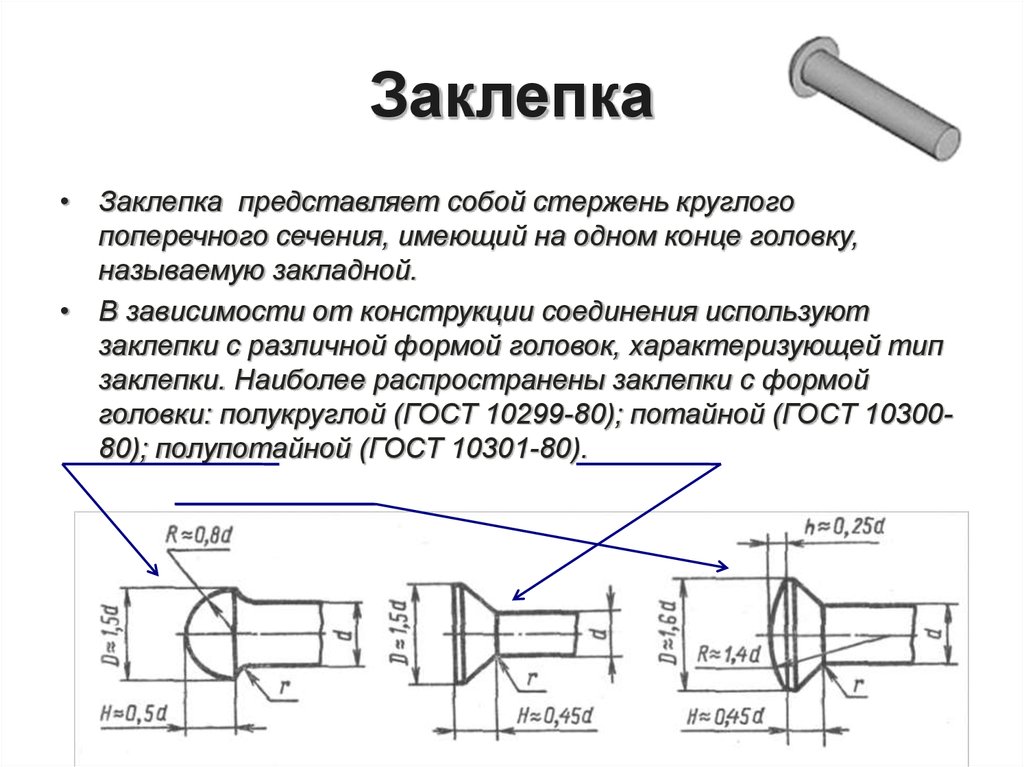 Клепка на чертеже