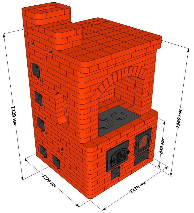 Печи кирпичные для дома на дровах проекты