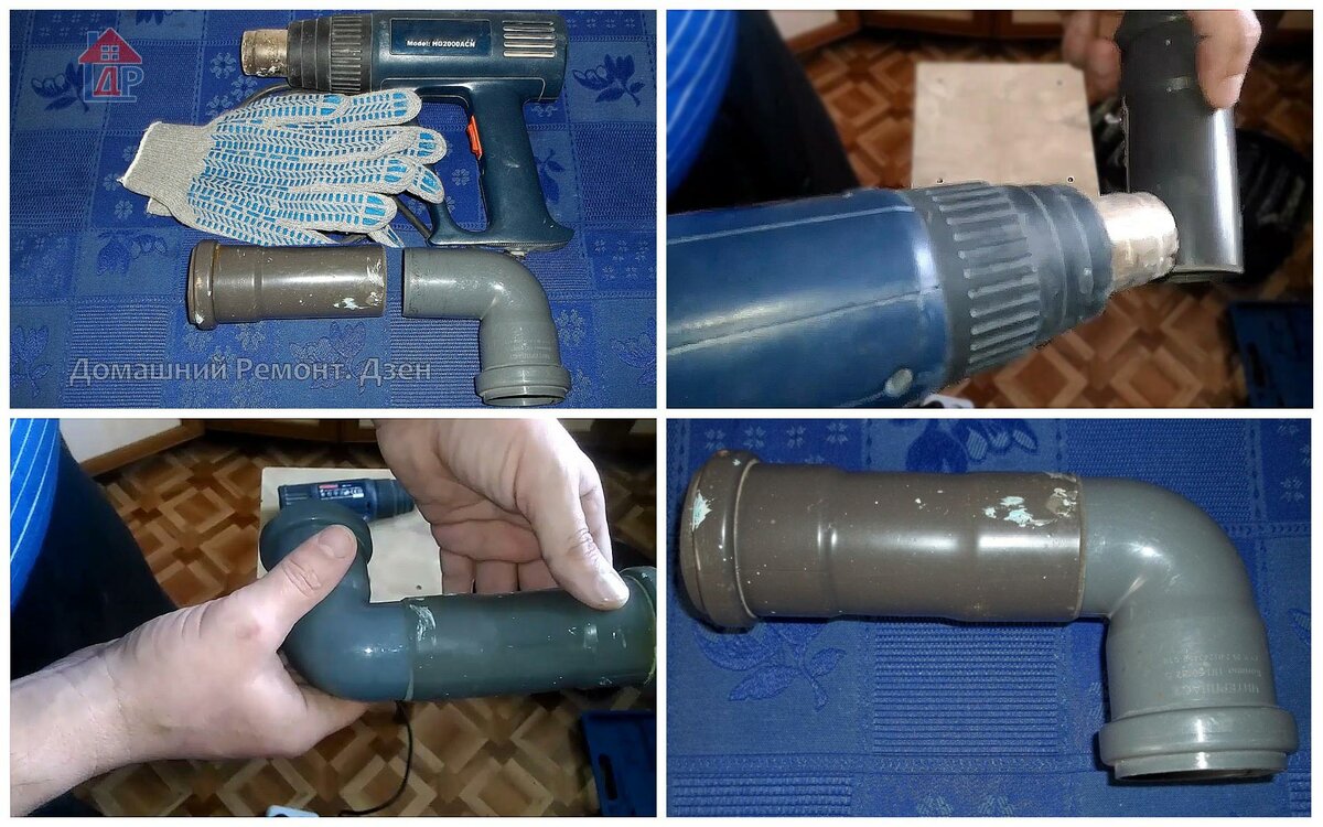 Как соеденить обрезки канализационных ПВХ труб без инструментов