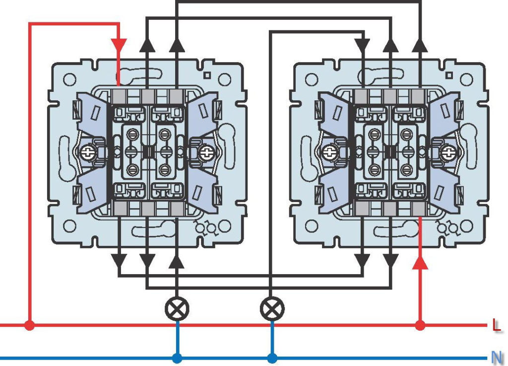 Выключатель legrand valena двухклавишный схема подключения