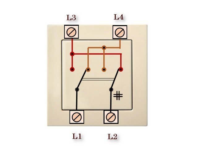 Порядок подключения выключателя Legrand с двумя клавишами