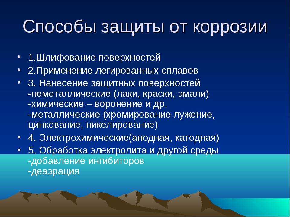 Способы защиты от коррозии презентация